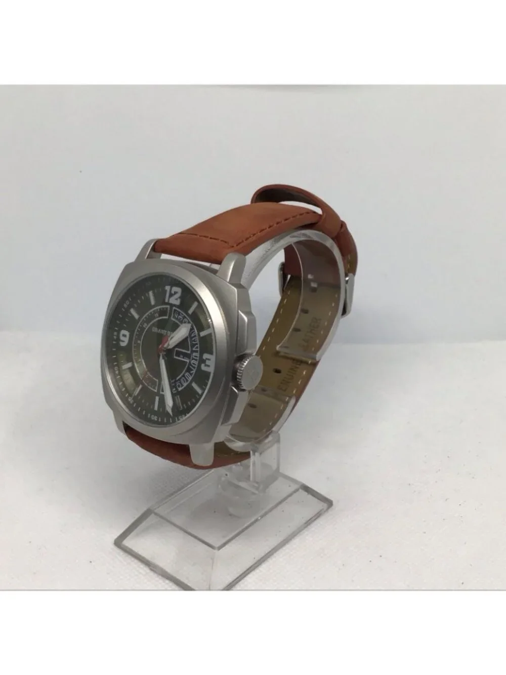 Grant Brown GB9414E Men's 45mm Stainless Steel Date Quartz Watch Clean Design